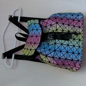 BAO BAO Issey Miyake Reflective Geometric Drawstring Backpack